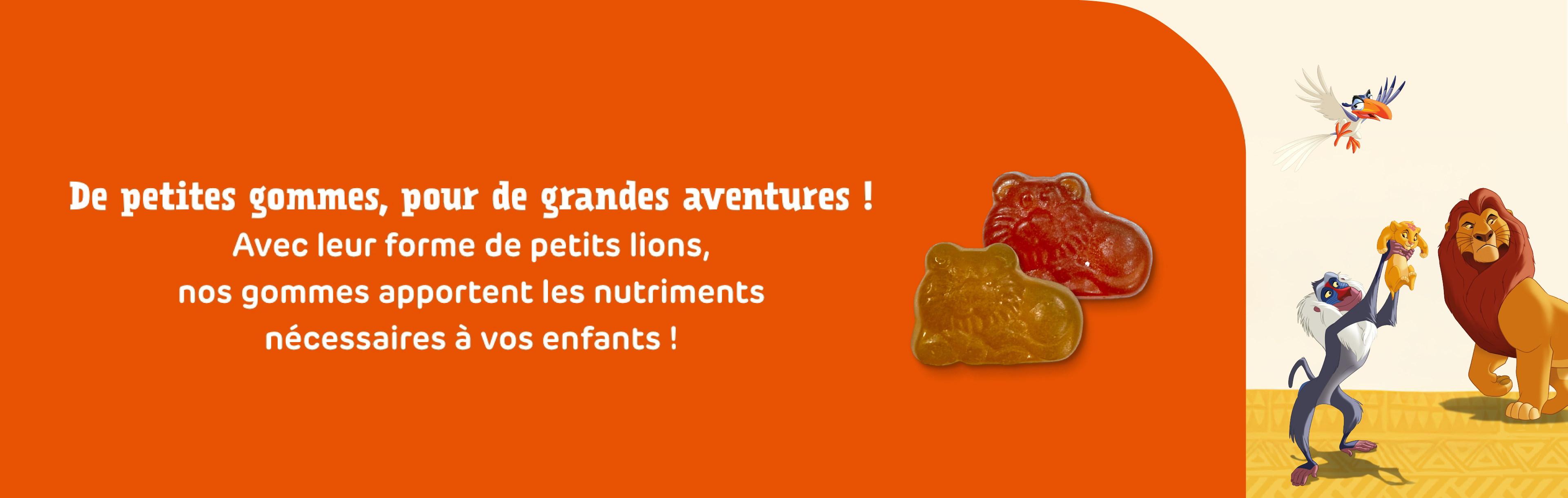 De tendres gommes fruitées en forme de petits lions.